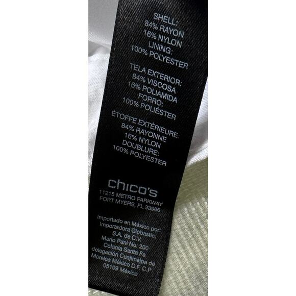 Chico's Travelers Size 1 Polyester Lined Medium White Pants Rayon Nylon - Picture 4 of 10